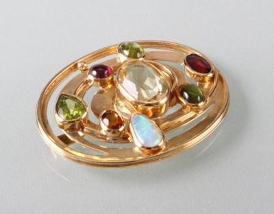 Opal Turmalin Peridot Quarz Granatanhänger - Antiques, art and jewellery