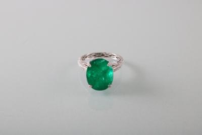 Smaragd Brillantring - Antiques, art and jewellery