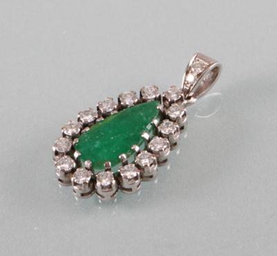 Brillant Smaragd Anhänger - Jewellery, antiques and art