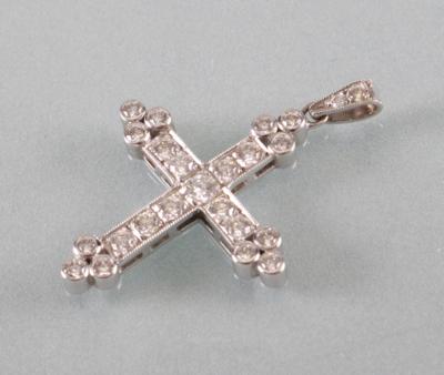 Brillantanhänger Kreuz zus. ca. 0,80 ct - Jewellery, antiques and art