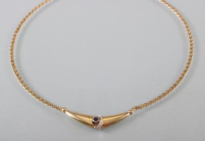 Diamant Saphircollier - Jewellery, antiques and art