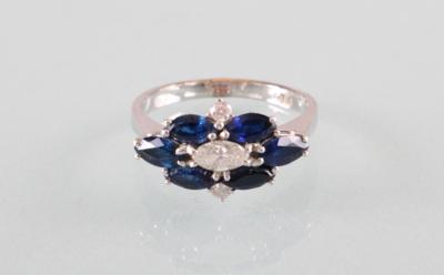 Saphir Diamant Brillantring - Jewellery, antiques and art