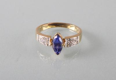 Brillant Tansanit Ring - Jewellery, antiques and art