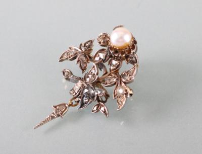 Diamant Kulturperlen Anhänger - Jewellery, antiques and art