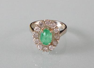 Brillant Smaragd Damenring - Jewellery, antiques and art