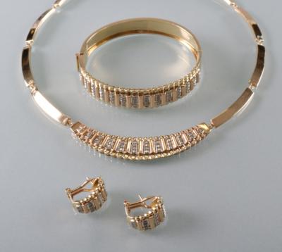 Diamant Schmuckgarnitur zus. ca.1 ct - Jewellery, antiques and art