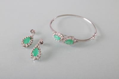 Smaragd Brillant Schmuckgarnitur zus. ca.2,60 ct - Jewellery, antiques and art