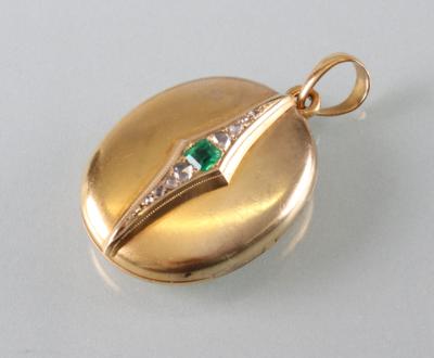 Smaragd Diamant Medaillon - Jewellery, antiques and art