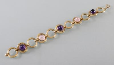 ÛSONDERPREISÛ Amethyst Rosenquarz Armkette - Art Antiques and Jewelry