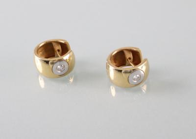 Creolen mit Brillantsolitär zus. ca. 0,20 ct - Kunst Antiquitäten und Schmuck