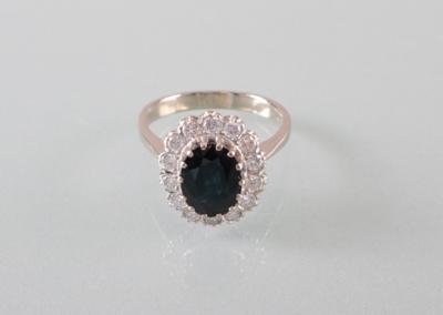 ÛH/VSi-SiÛ Saphir Brillantring zus. ca. 0,60 ct - Kunst Antiquitäten und Schmuck