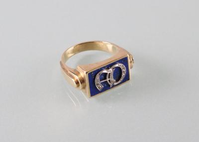 Schmuckstein Diamantring monogrammiert "AO" - Kunst Antiquitäten und Schmuck