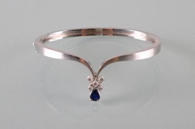 Saphir Brillantarmreifen zus. ca.0,30 ct - Kunst Antiquitäten und Schmuck