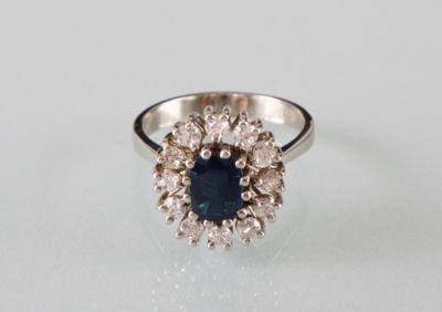 Saphir Diamantring zus. ca. 0,70 ct - Kunst Antiquitäten und Schmuck