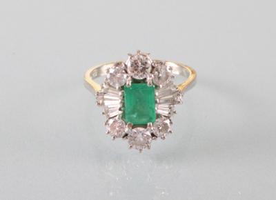 Brillant Diamant Smaragdring - Art Antiques and Jewelry