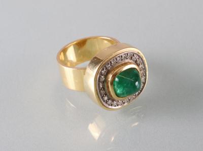 Smaragd Brillantring - Art Antiques and Jewelry