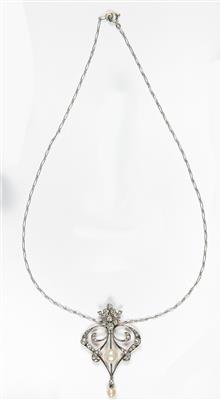 Halskette mit Diamantangehänge - Arte, antiquariato e gioielli