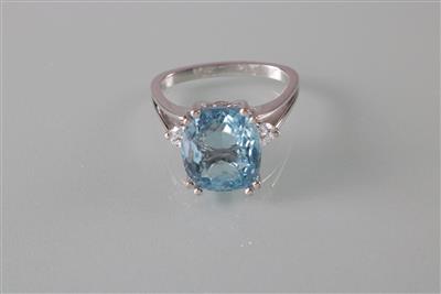 Brillant-Aquamarin (Damen) ring - Art, antiques and jewellery