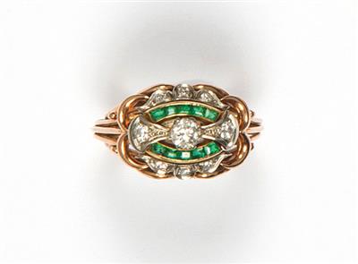 Brillant Smaragd Damenring - Umění, starožitnosti a šperky
