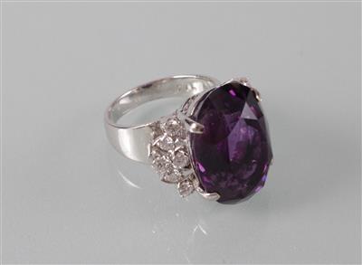 Amethyst-Brillantring - Kunst, Antiquitäten und Schmuck