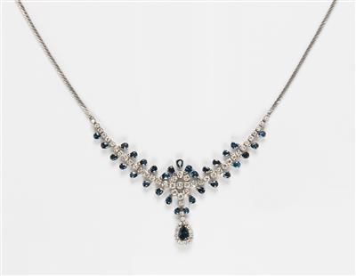 Saphir Brillant Collier - Art, antiques and jewellery