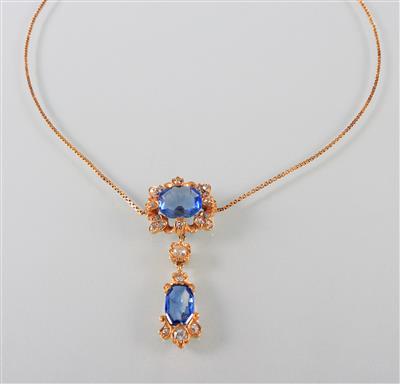 Saphir Diamantcollier - Umění, starožitnosti a šperky