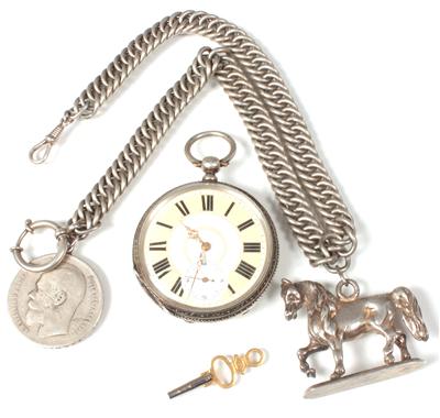 Herren-Schlüsseltaschenuhr - Antiques, art and jewellery