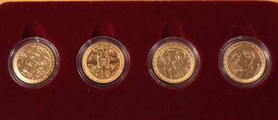 2 Goldmünzen a Euro 50,--, 2 Goldmünzen a Schilling 500,-- - Um?ní, starožitnosti, šperky
