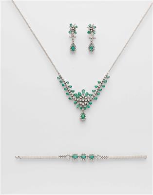 Smaragd-Brillant-Schmuckgarnitur - Um?ní, starožitnosti, šperky