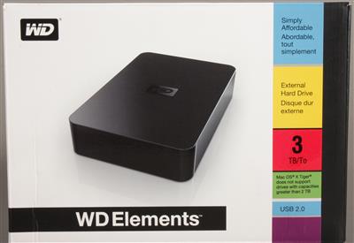 WD Elements Externe Festplatte 3TB USB 2.0 - Kunst, Antiquitäten und Schmuck