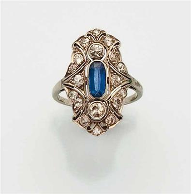 Art Deco-Diamantdamenring - Arte, antiquariato e gioielli