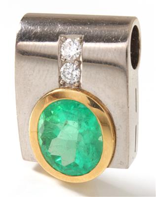 Smaragd-Brillantanhänger - Arte, antiquariato e gioielli