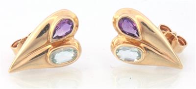 Amethyst-Topasohrstecker - Antiques, art and jewellery