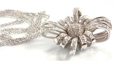 Brillantangehänge an 3-teiler Halskette - Antiques, art and jewellery