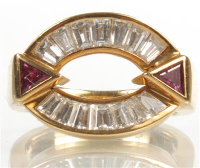 Diamant-Rubindamenring - Arte, antiquariato e gioielli