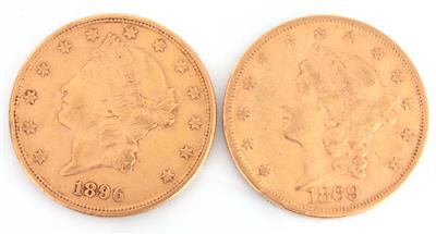 2 Goldmünzen a 20 amerikanische Dollar - Um?ní, starožitnosti, šperky