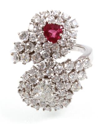Diamant Rubinring - Antiques, art and jewellery