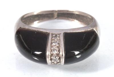 Onyx-Diamant-Damenring - Klenoty