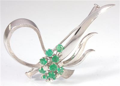 Smaragd-Brillantbrosche - Jewellery