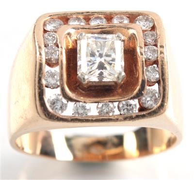 Diamant-Brillantherrenring - Antiques, art and jewellery