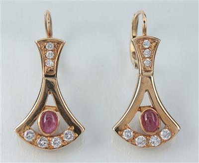 Brillant-Rubinohrringe - Exklusive Juwelen und Antiquitäten