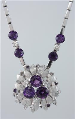 Amethyst-Brillant-Collier - Kunst, Antiquitäten und Schmuck