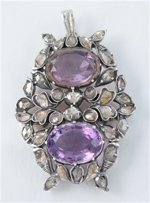 Amethyst-DiamantrautenAngehänge Anfang 20. Jh. - Kunst, Antiquitäten und Schmuck