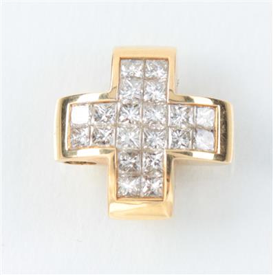 Diamant-Kreuzangehänge - Arte, antiquariato e gioielli