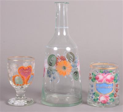 1 Krug, 1 Vase, 1 Fußbecher - Antiques, art and jewellery