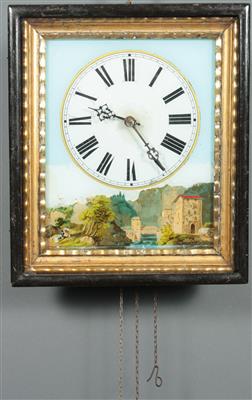 Rahmenuhr mit bildlicher Darstellung Mitte 19. Jh. - Antiques, art and jewellery