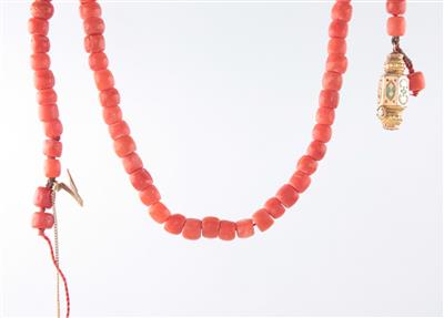 Korallen-Collier 2-reihig - Arte, antiquariato e gioielli