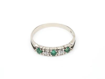 Brillant-Smaragddamenring - Antiques, art and jewellery