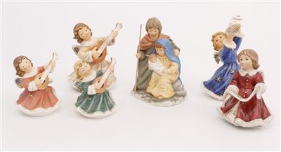 6 Zierfiguren "Krippe, 5 Engel" - Antiques, art and jewellery