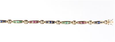 Brillant-Rubin-SaphirSmaragdarmband - Arte, antiquariato e gioielli